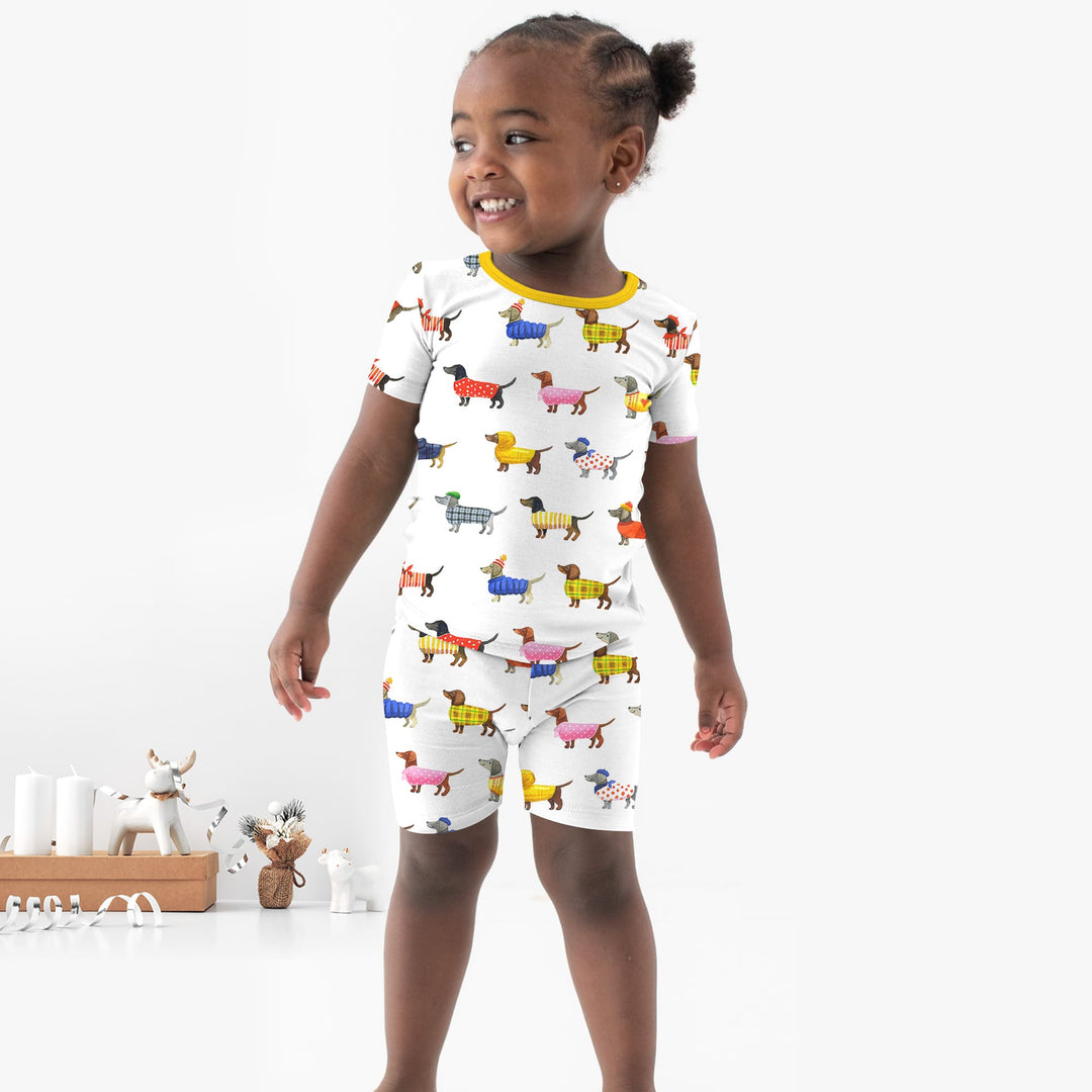 Dachshund Fashion Winnier Short Sleeve Shorts Pajama Set