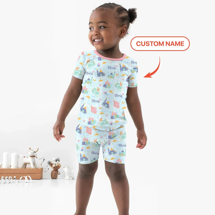 Ramadan and Eid Two Piece Short Sleeve Shorts Pajama Set