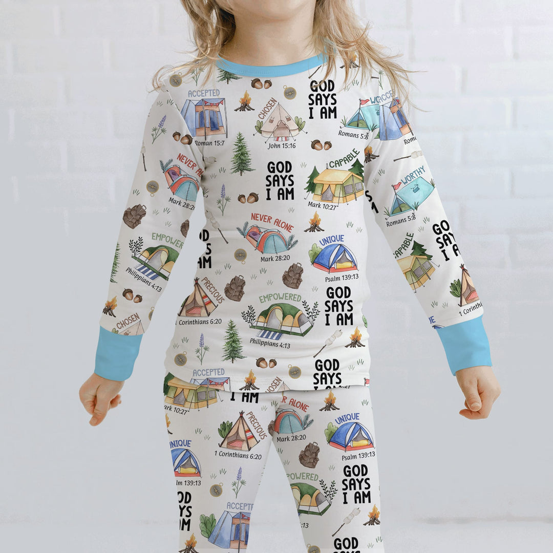 God Says I Am – Adventure Affirmations Two Piece Long Sleeve Pajama Set