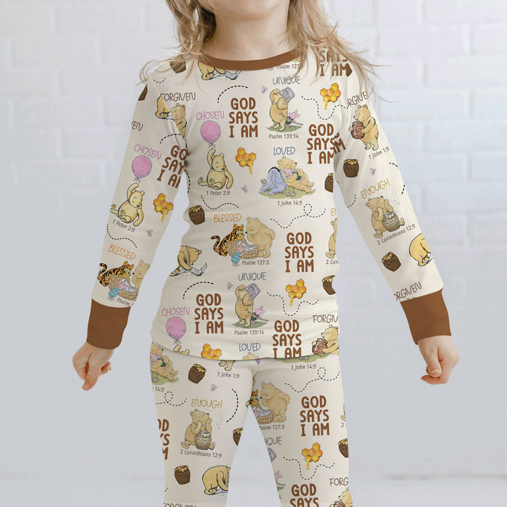 Zweiteiliges Langarm-Pyjama-Set mit Sommerfrüchten