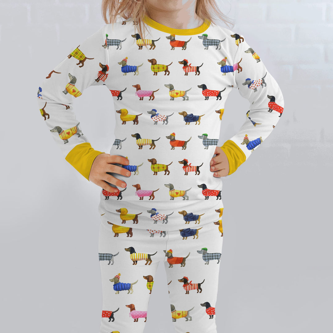 Dachshund Fashion Winnier Two Piece Long Sleeve Pajama Set