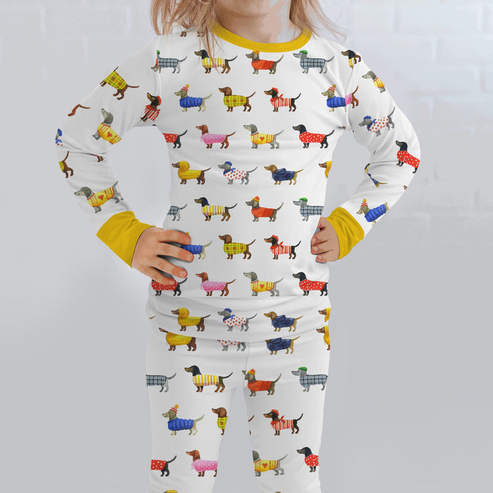 Dachshund Fashion Winnier Two Piece Long Sleeve Pajama Set