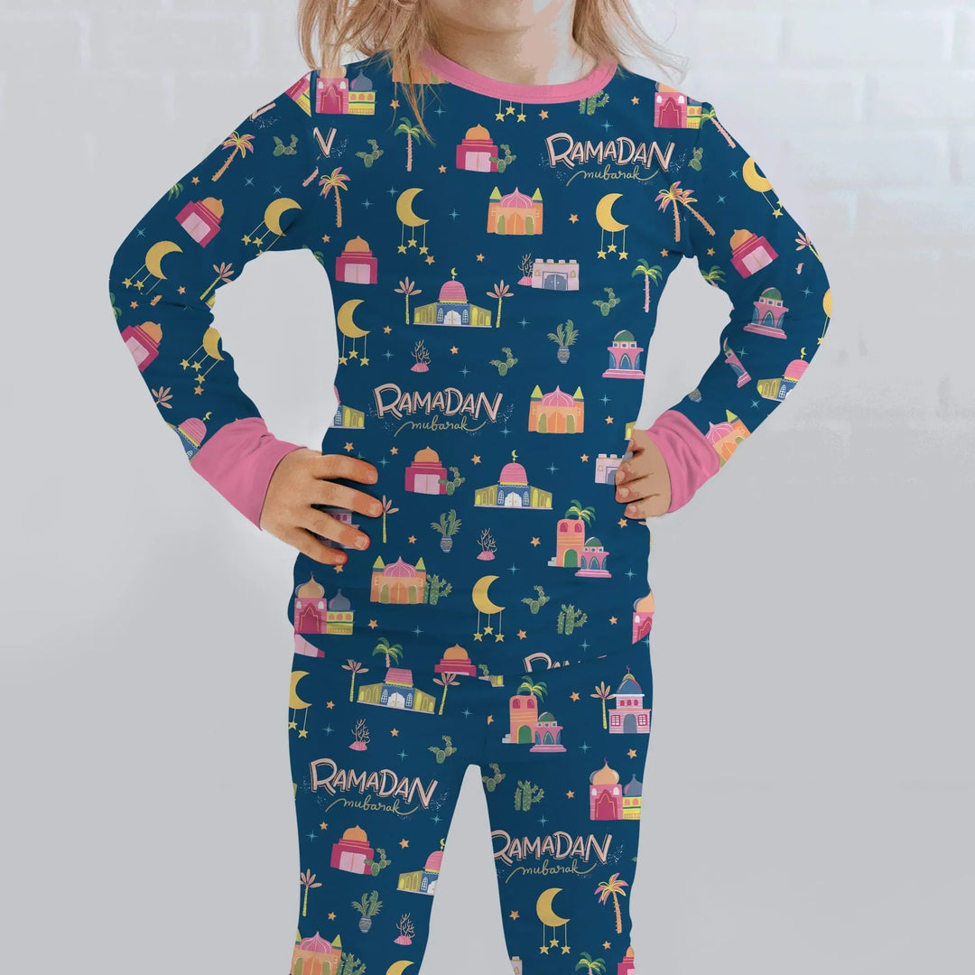 Ramadan Kareem Family Matching Two Piece Long Sleeve Pajama Set