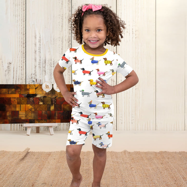 Dachshund Fashion Winnier Short Sleeve Shorts Pajama Set