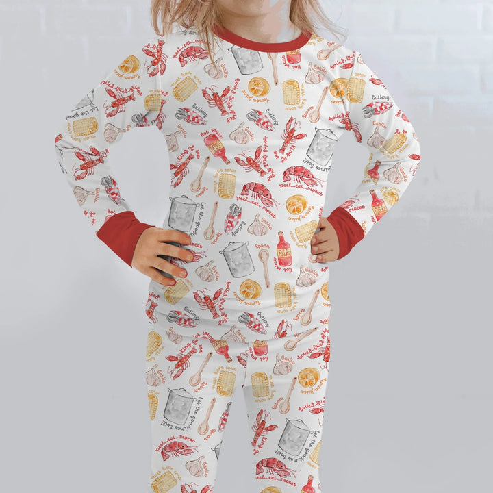 Crawfish Boil Two Piece Long Sleeve Pajama Set