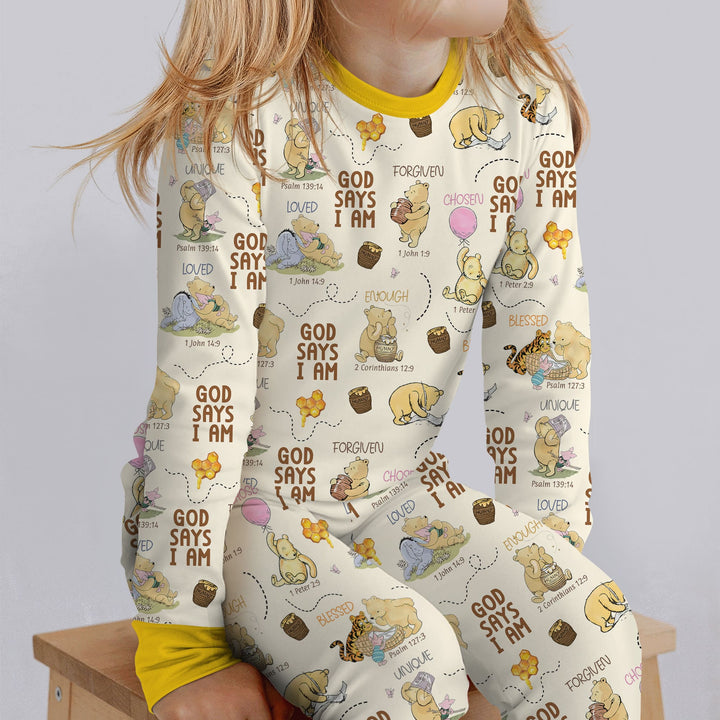 Zweiteiliges Langarm-Pyjama-Set mit Sommerfrüchten