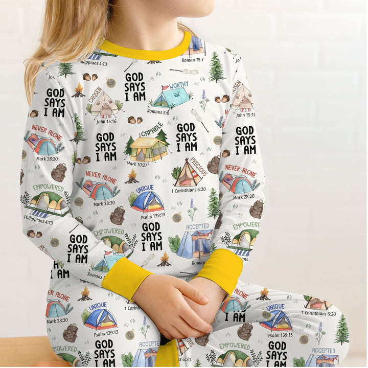 God Says I Am – Adventure Affirmations Two Piece Long Sleeve Pajama Set