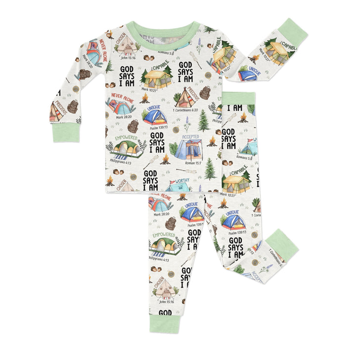 God Says I Am – Adventure Affirmations Two Piece Long Sleeve Pajama Set