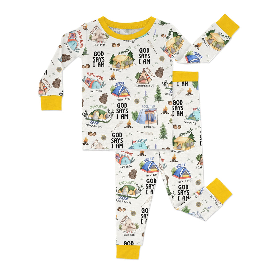 God Says I Am – Adventure Affirmations Two Piece Long Sleeve Pajama Set