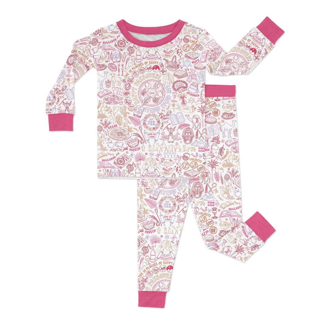 Zweiteiliges Langarm-Pyjama-Set mit Sommerfrüchten