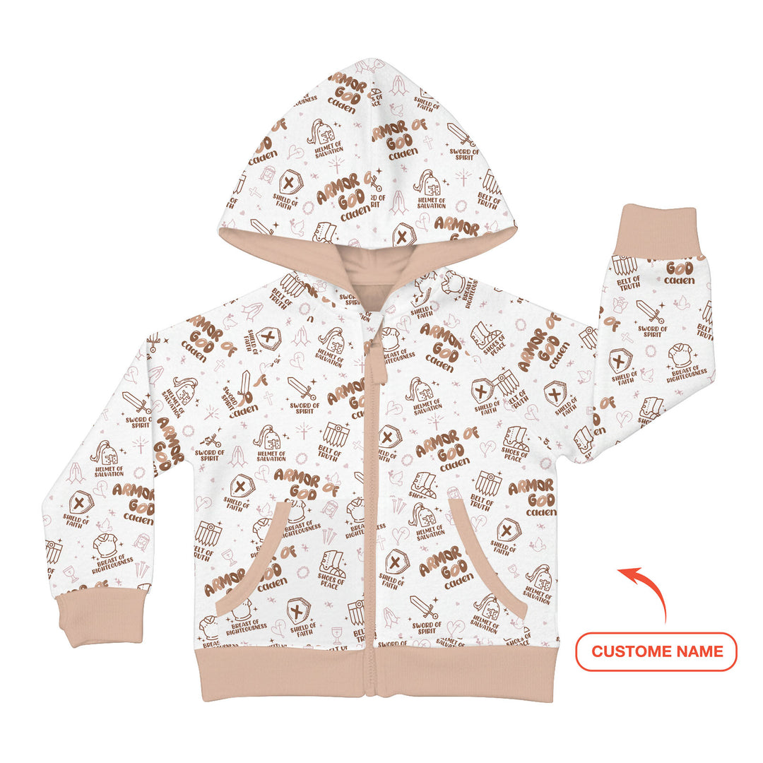 Armor of God Custom Name Zip Hoodie
