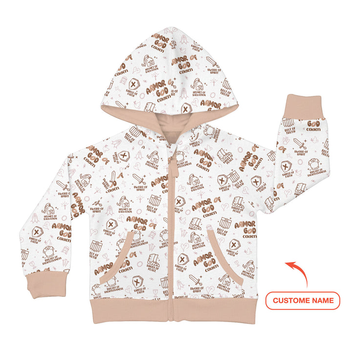 Armor of God Custom Name Zip Hoodie