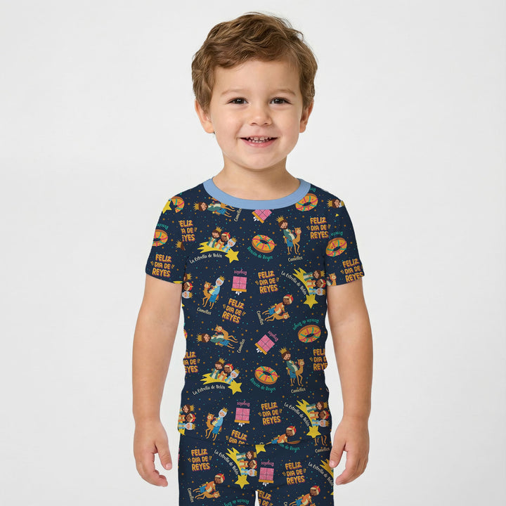 Feliz Dia de Reyes Two Piece Short Sleeve Pajama Set