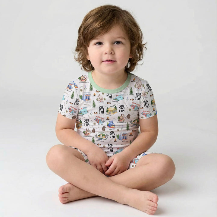 God Says I Am – Adventure Affirmations Short Sleeve Shorts Pajama Set