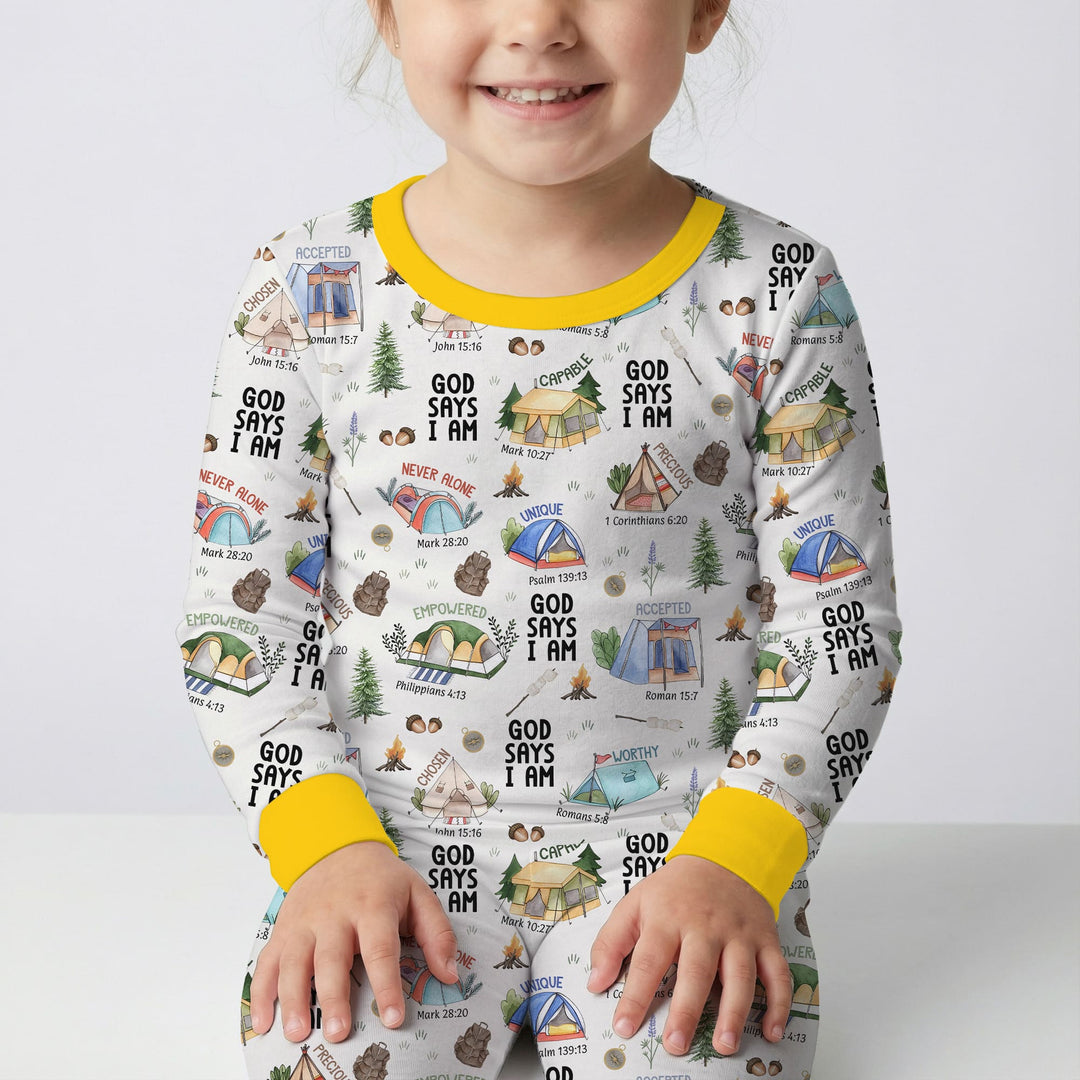 God Says I Am – Adventure Affirmations Two Piece Long Sleeve Pajama Set