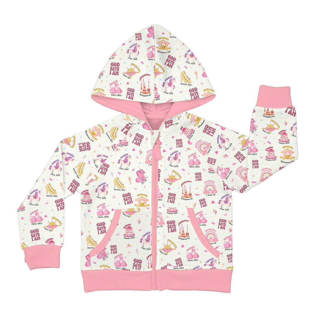 God Says I Am Girl Zip Hoodie