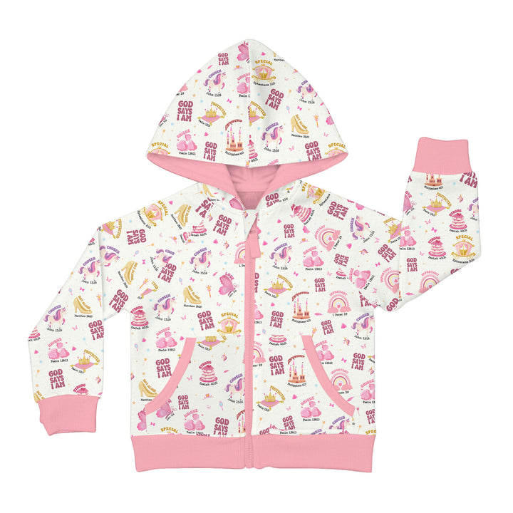 God Says I Am Girl Zip Hoodie