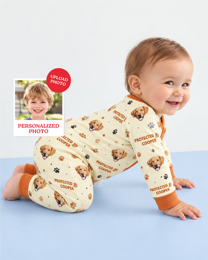 Custom Dog Photos "Protected By" Pawfect Blue Bamboo Convertible Zippy