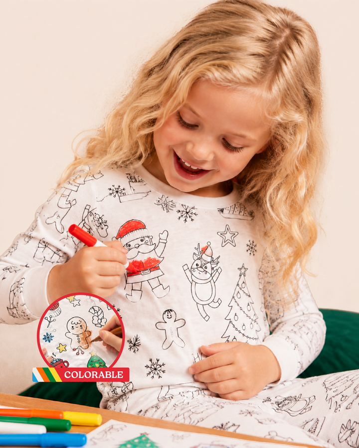 Christmas Colorable Bamboo Two Piece Pajama Set