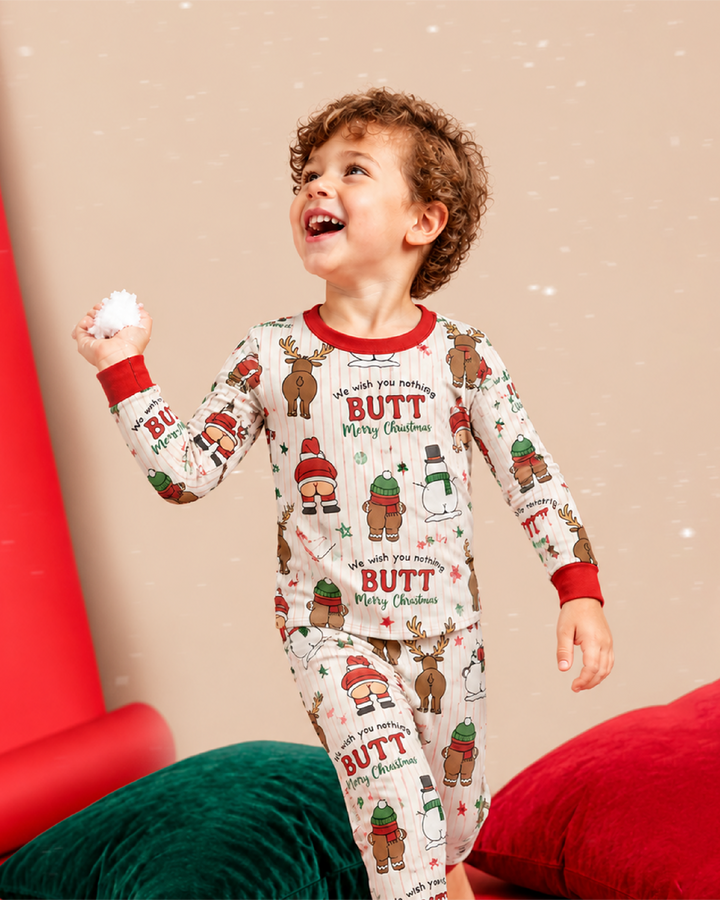 We Wish You Nothing Butt Merry Bamboo Two Piece Long Sleeve Pajama Set