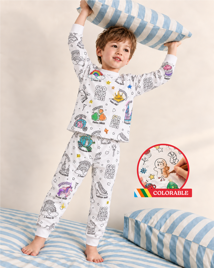 All Colorable Bamboo Two Piece Long Sleeve Pajama Set