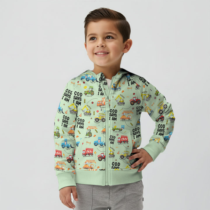 God Says I Am Boy Zip Hoodie