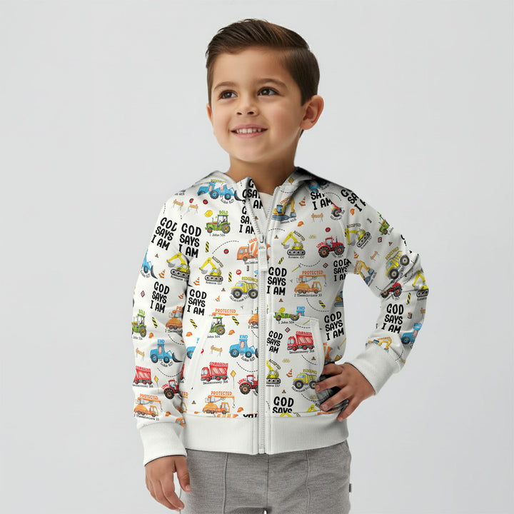 God Says I Am Boy Zip Hoodie