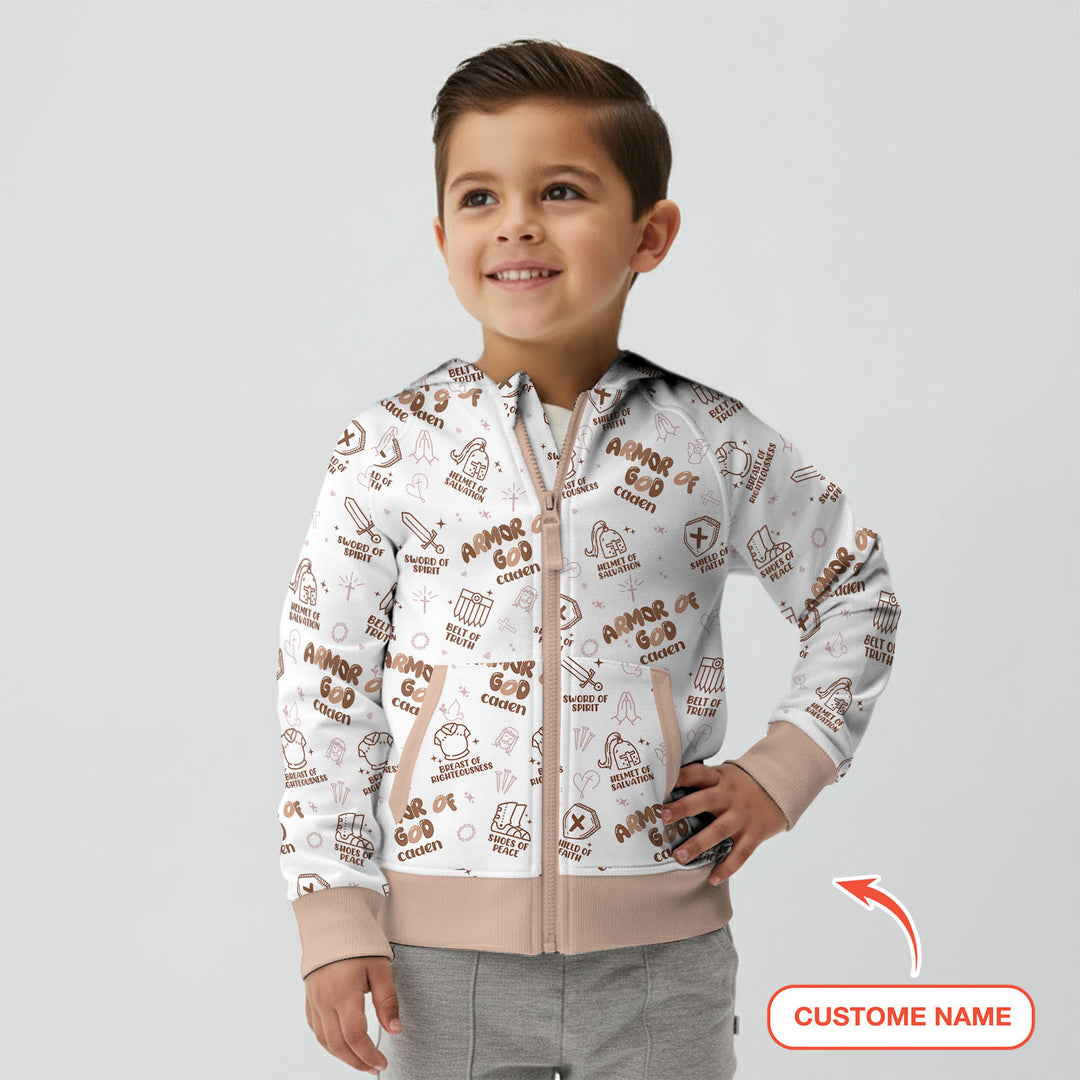 Armor of God Custom Name Zip Hoodie