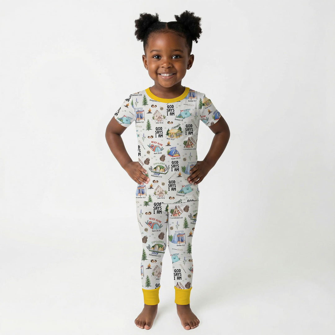 God Says I Am – Adventure Affirmations Short Sleeve Shorts Pajama Set