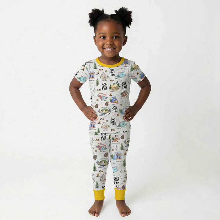 God Says I Am – Adventure Affirmations Short Sleeve Shorts Pajama Set