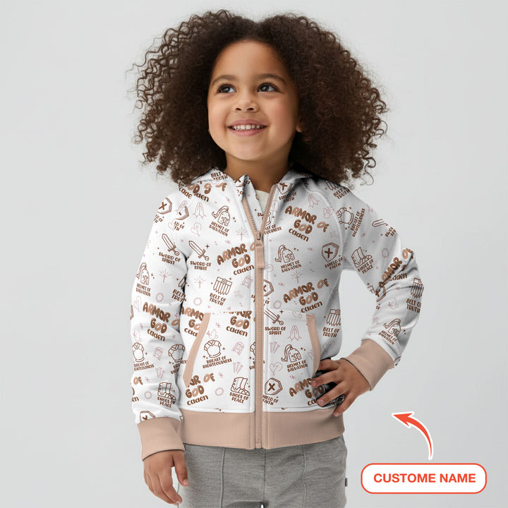Armor of God Custom Name Zip Hoodie