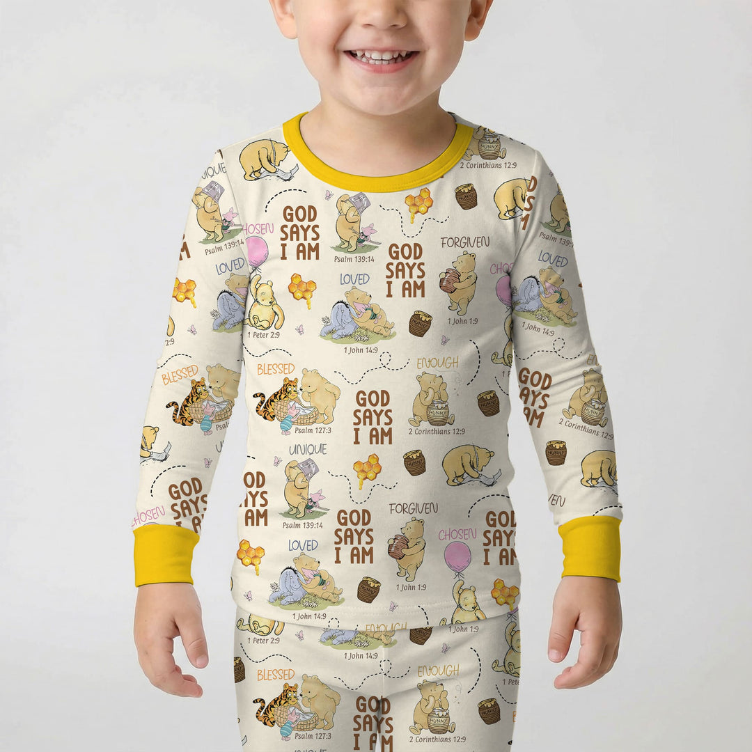 Zweiteiliges Langarm-Pyjama-Set mit Sommerfrüchten