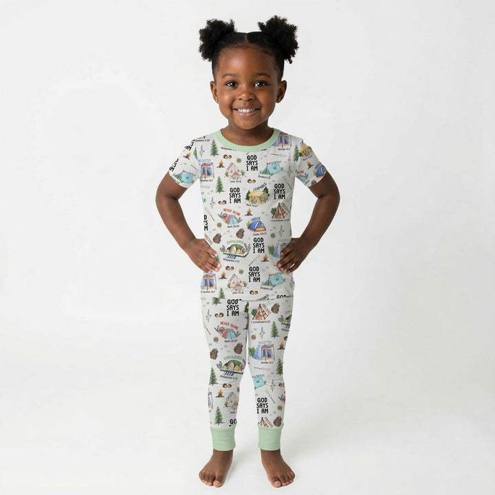 God Says I Am – Adventure Affirmations Two Piece Short Sleeve Pajama Set