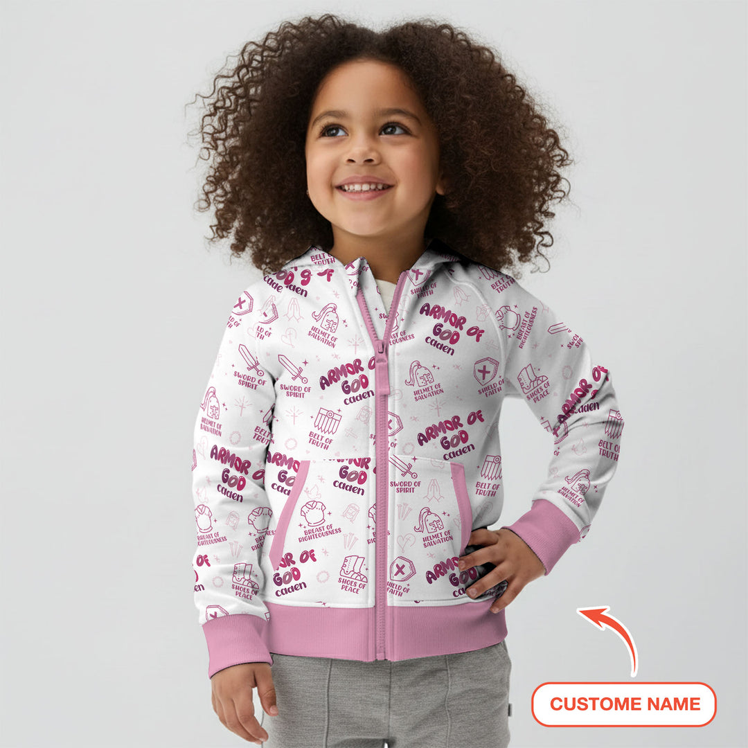Armor of God Custom Name Zip Hoodie
