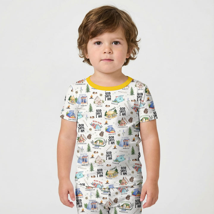 God Says I Am – Adventure Affirmations Short Sleeve Shorts Pajama Set