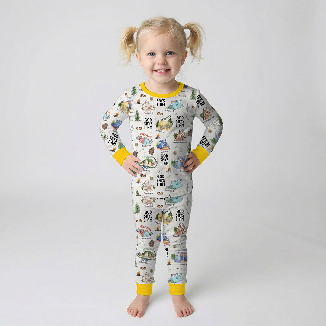 God Says I Am – Adventure Affirmations Two Piece Long Sleeve Pajama Set