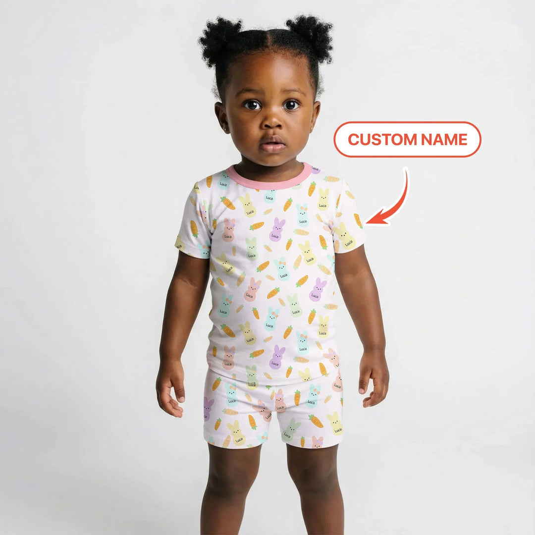 Zweiteiliges Pyjama-Set mit kurzen Ärmeln und Shorts im Sommer-Design