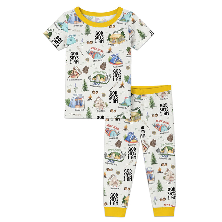 God Says I Am – Adventure Affirmations Two Piece Short Sleeve Pajama Set