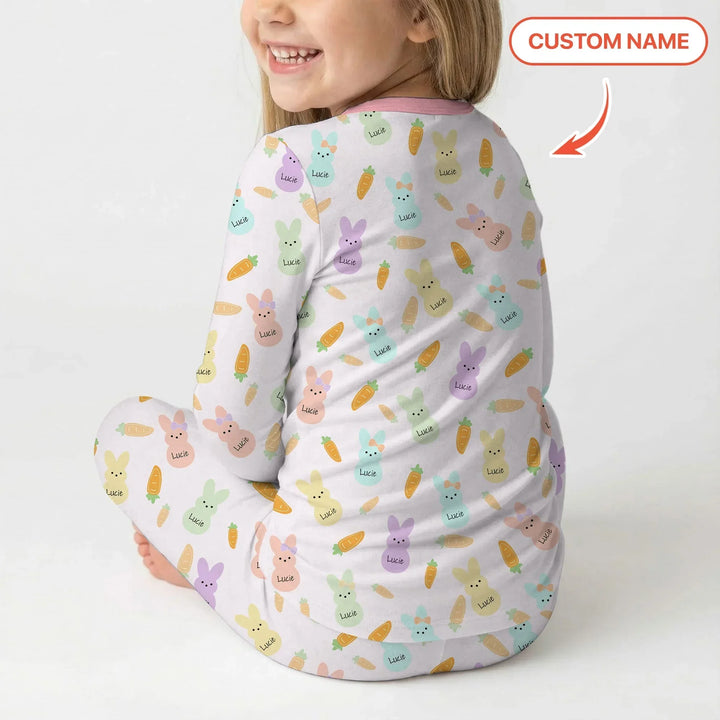 Zweiteiliges Langarm-Pyjama-Set mit Sommerfrüchten