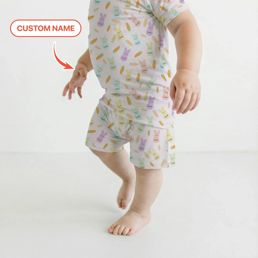 Zweiteiliges Pyjama-Set mit kurzen Ärmeln und Shorts im Sommer-Design