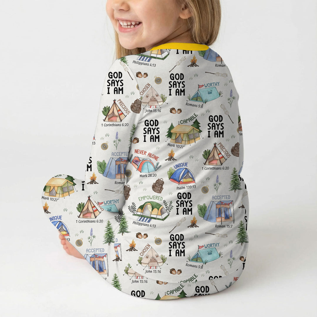 God Says I Am – Adventure Affirmations Two Piece Long Sleeve Pajama Set