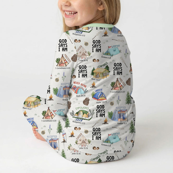 God Says I Am – Adventure Affirmations Two Piece Long Sleeve Pajama Set