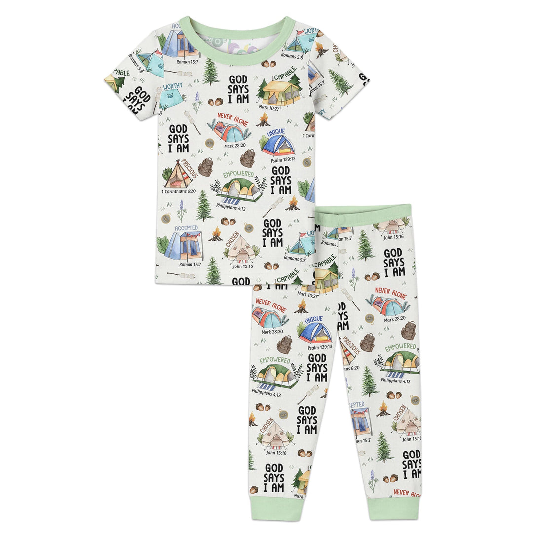 God Says I Am – Adventure Affirmations Two Piece Short Sleeve Pajama Set