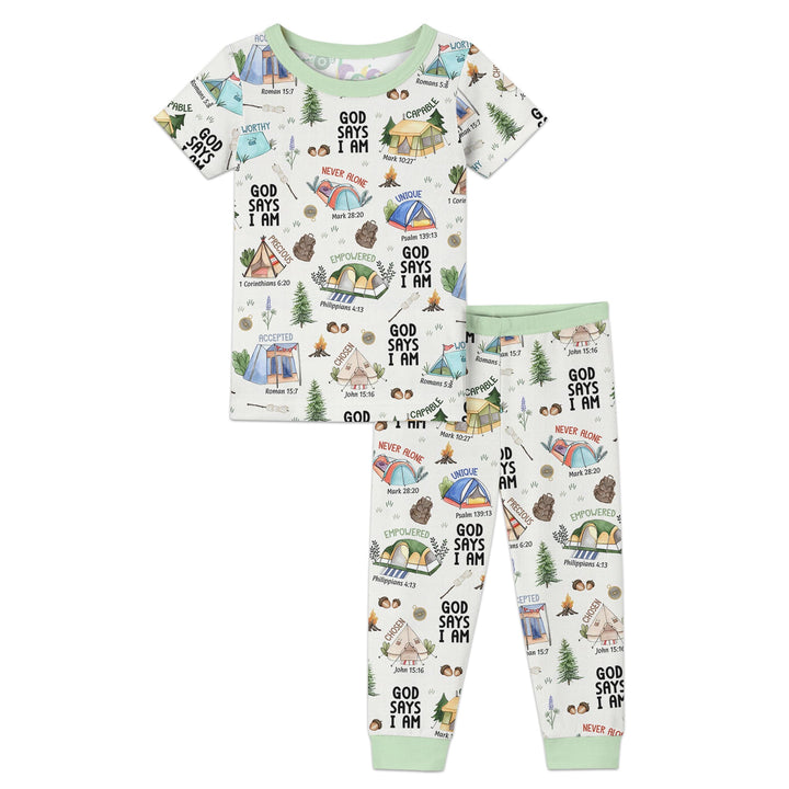 God Says I Am – Adventure Affirmations Two Piece Short Sleeve Pajama Set