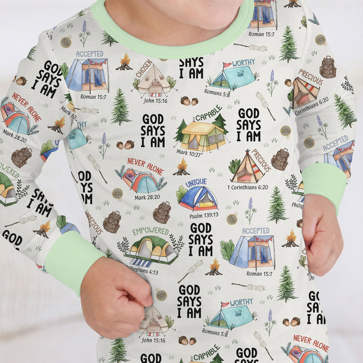 God Says I Am – Adventure Affirmations Two Piece Long Sleeve Pajama Set