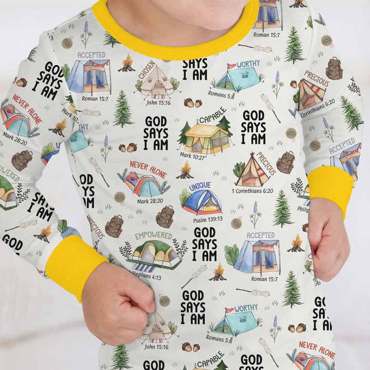 God Says I Am – Adventure Affirmations Two Piece Long Sleeve Pajama Set