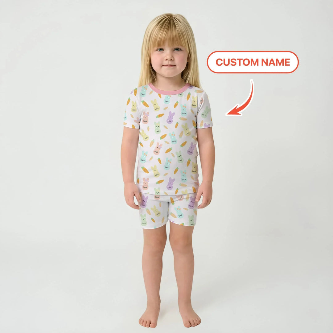 Zweiteiliges Pyjama-Set mit kurzen Ärmeln und Shorts im Sommer-Design