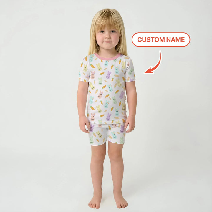 Zweiteiliges Pyjama-Set mit kurzen Ärmeln und Shorts im Sommer-Design
