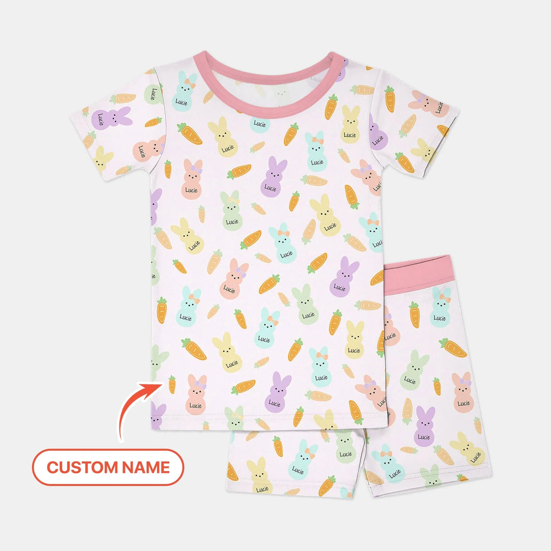 Zweiteiliges Pyjama-Set mit kurzen Ärmeln und Shorts im Sommer-Design