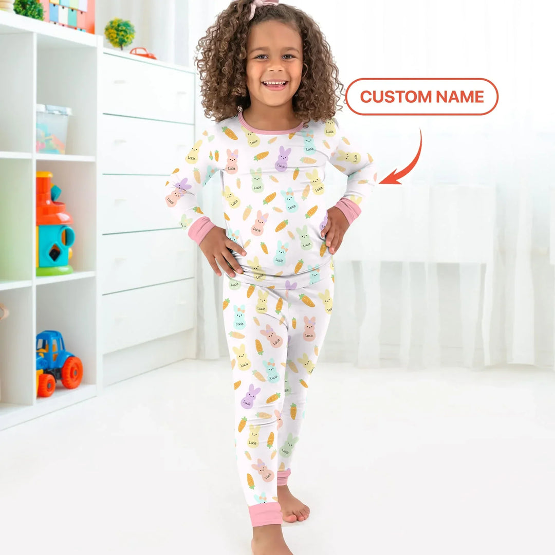 Zweiteiliges Langarm-Pyjama-Set mit Sommerfrüchten